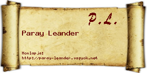 Paray Leander névjegykártya